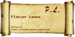 Platzer Leona névjegykártya